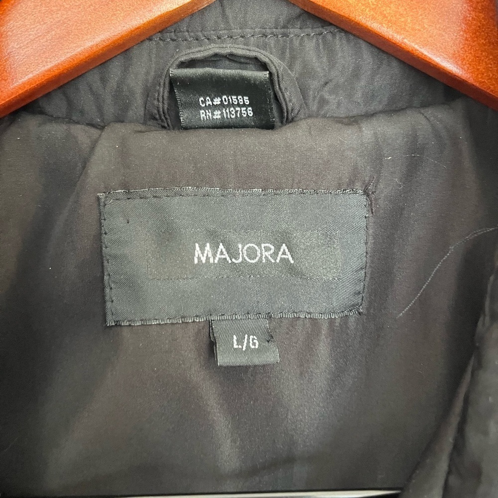 Majora Black Belted Double Breasted Trench Jacket Womens L - Picture 6 of 10